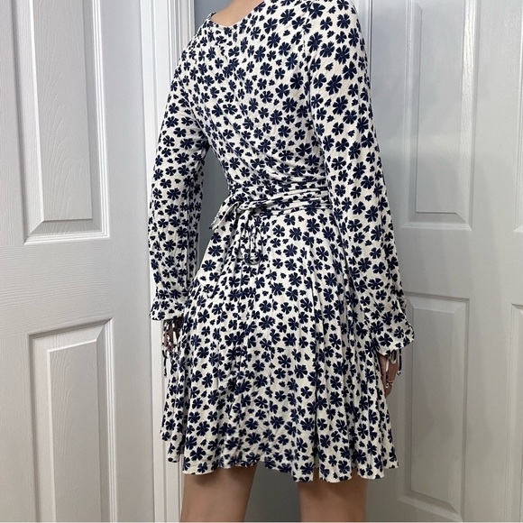 Free People Dress Mini Wrap Floral Boho Cottagecore Blue Dainty Size Medium - Picture 2 of 7